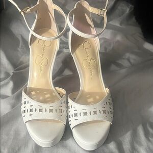Jessica Simpson white Cutout Heels